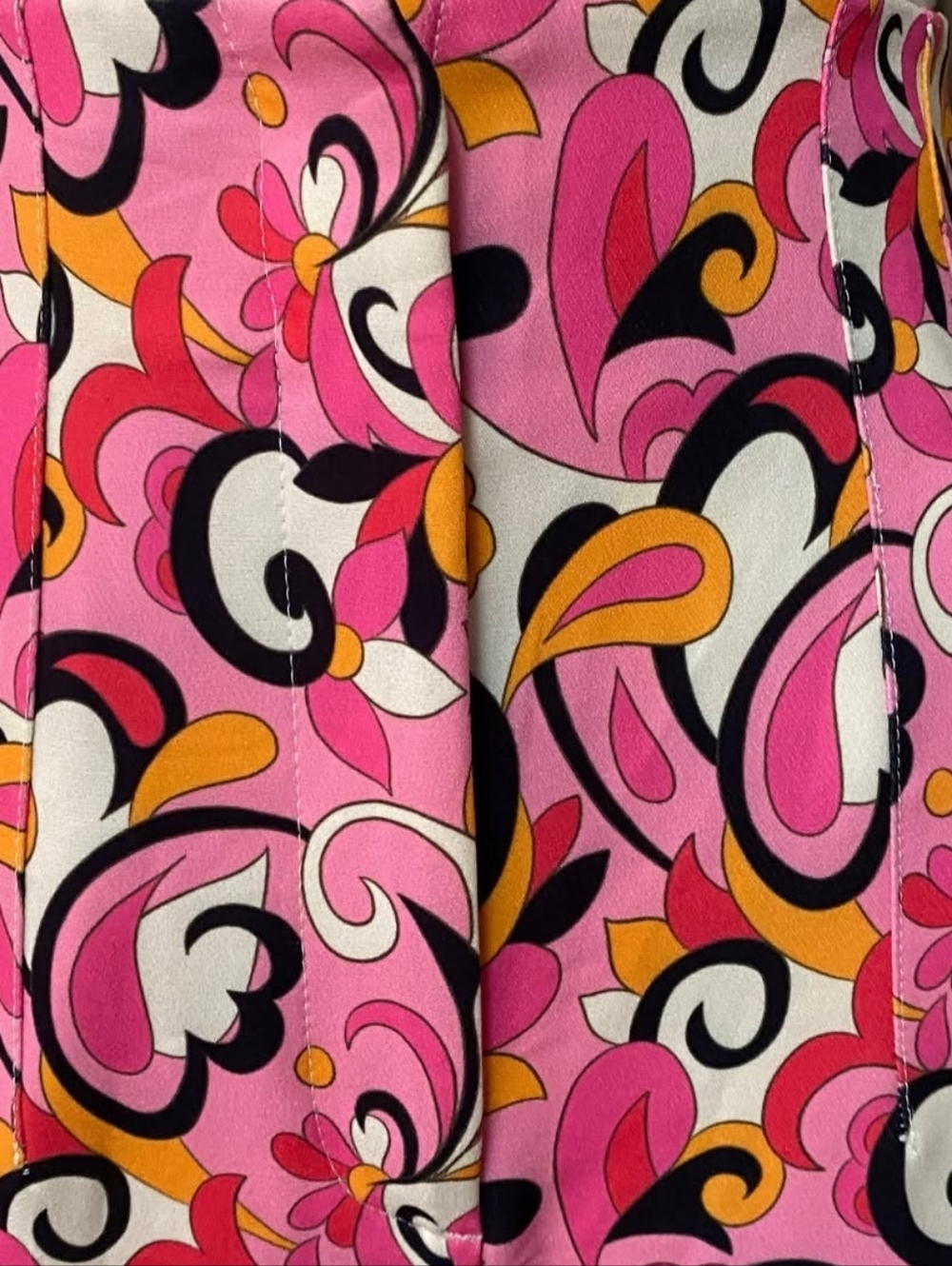 Zara Pink Paisley Floral Pants High Waisted Ankle Crop Pleated Pants - Picture 3 of 11